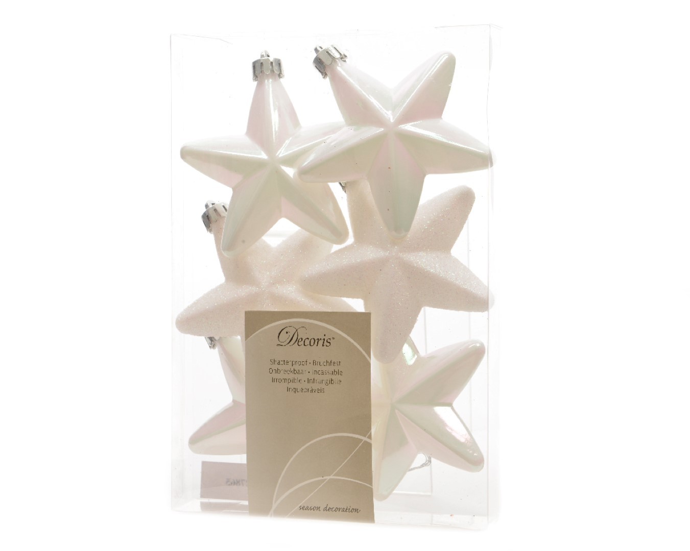 Ksd Ster plastic glans-mat 7.5cm wit iris - 