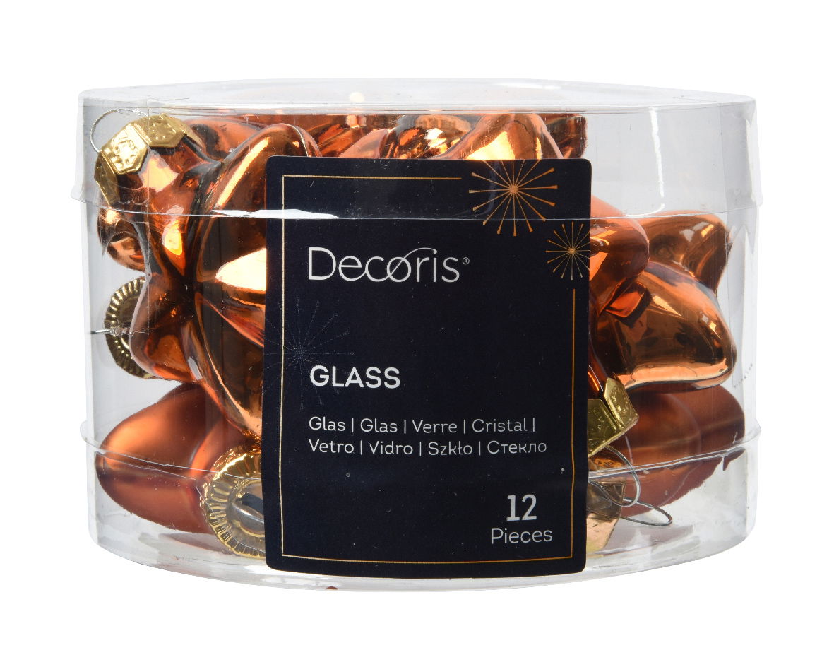 Decoris Ster glas l2b4.5h4 cm w.cdr 12st - 