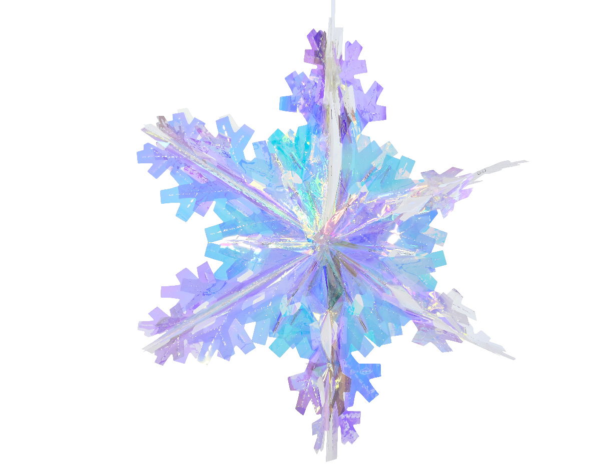 Decoris Sneeuwvlok pe l6b25h25 cm iris - 