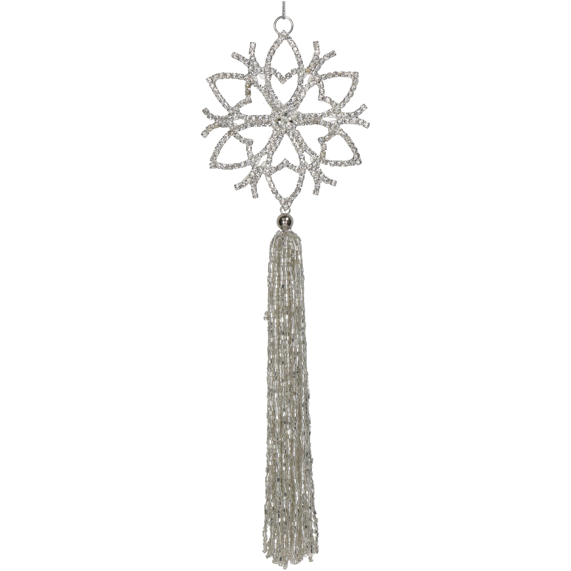 Hd collection Ornament kerstbal kwastje metaal helder 24 cm - 