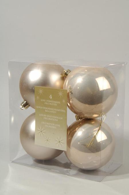Ksd 4 kerstballen parel 100 mm - 