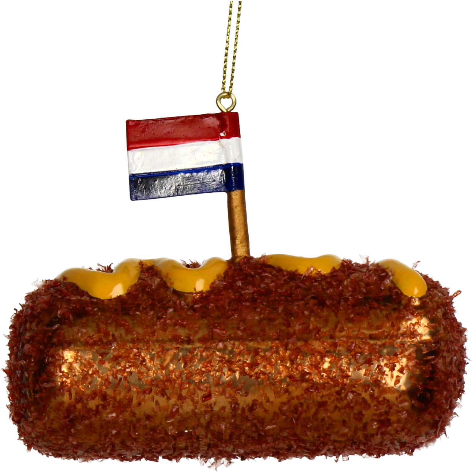 Hd collection Ornament kerstbal Kroket Glas Bruin 10 cm - 