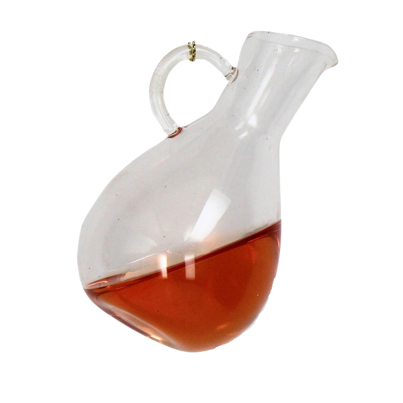 Hd collection Ornament kerstbal Wijnkaraf Glas Roze 10 cm - 