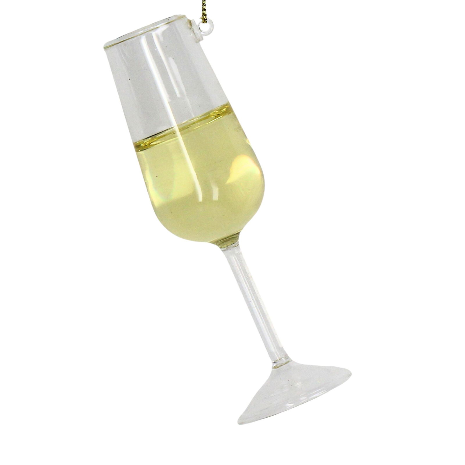 Hd collection Ornament kerstbal Champagneglas Wit 12 cm - 