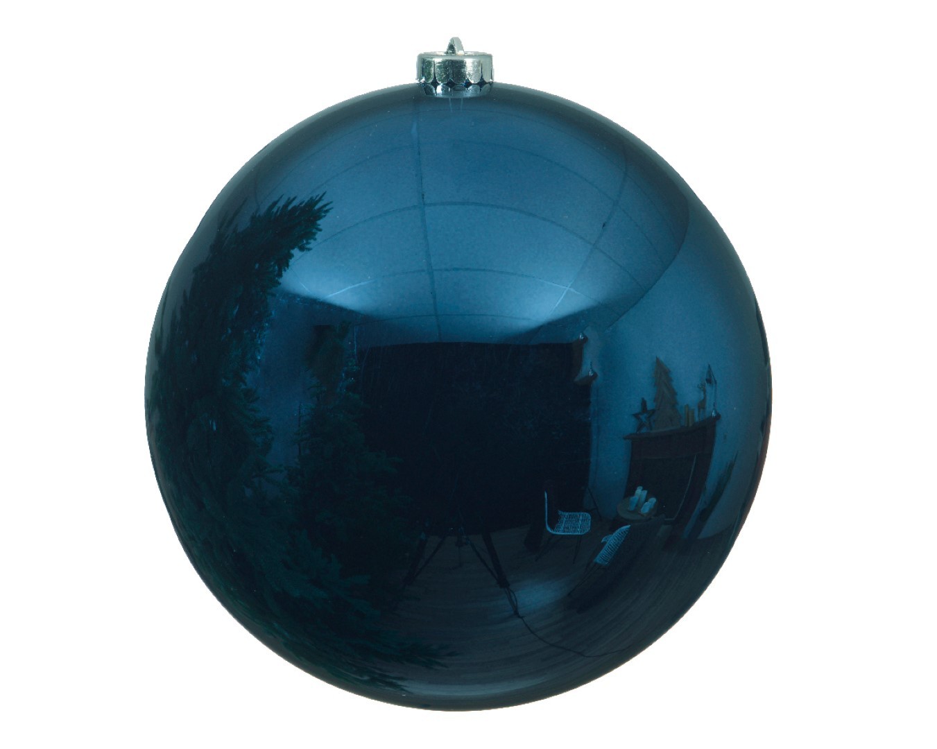 Ksd 3 stuks! Kerstbal plastic glans diameter 14cm nacht blauw - 