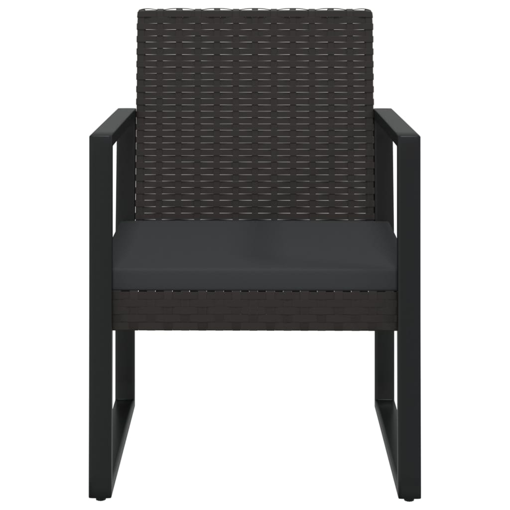 vidaXL Tuinstoel met kussen poly rattan zwart