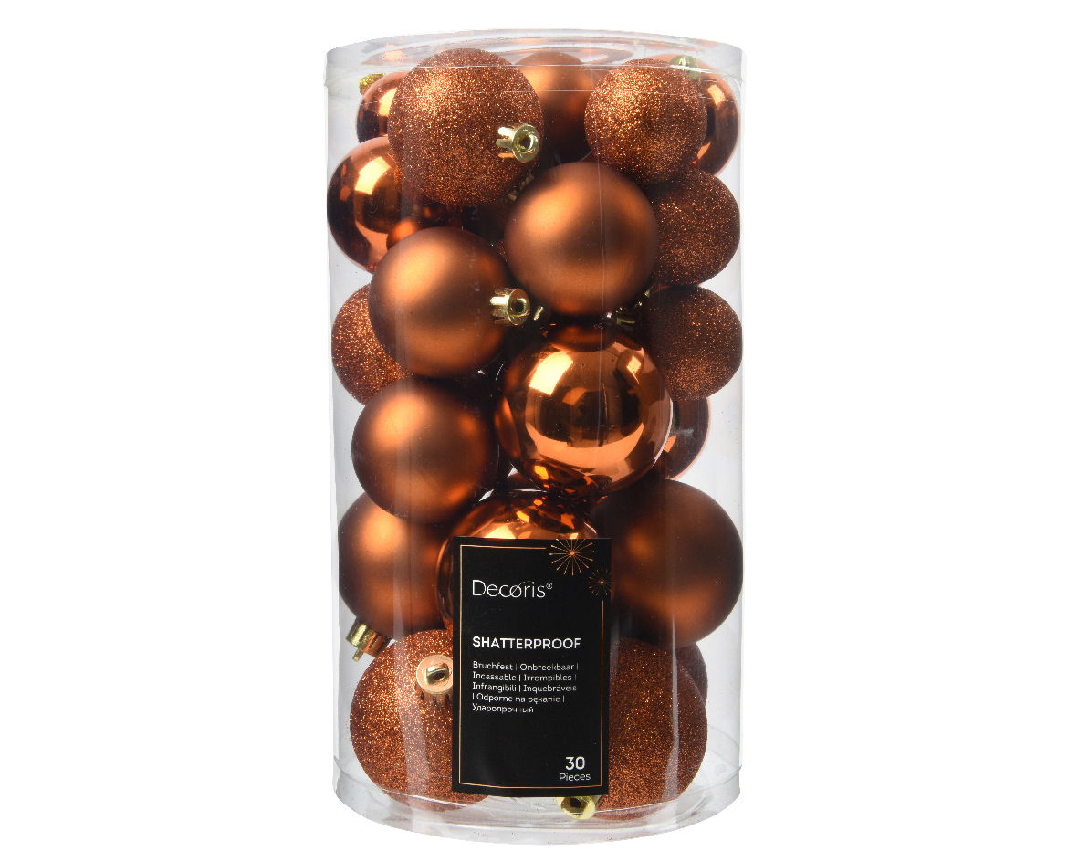 Decoris Kerstbal kunststof d6 cm w.cdr 30st - 