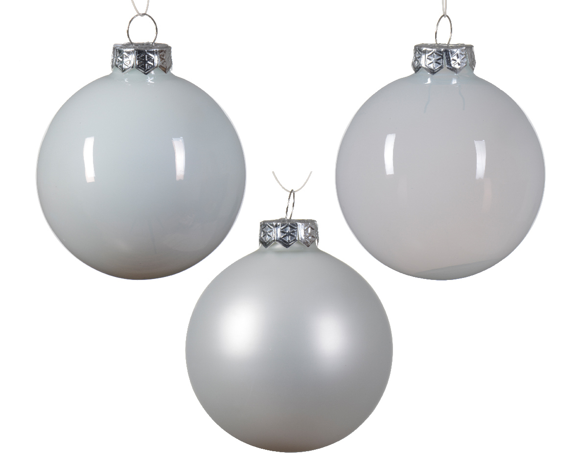 Decoris Kerstbal glas d7 cm warm wit ass 21st kerst - 