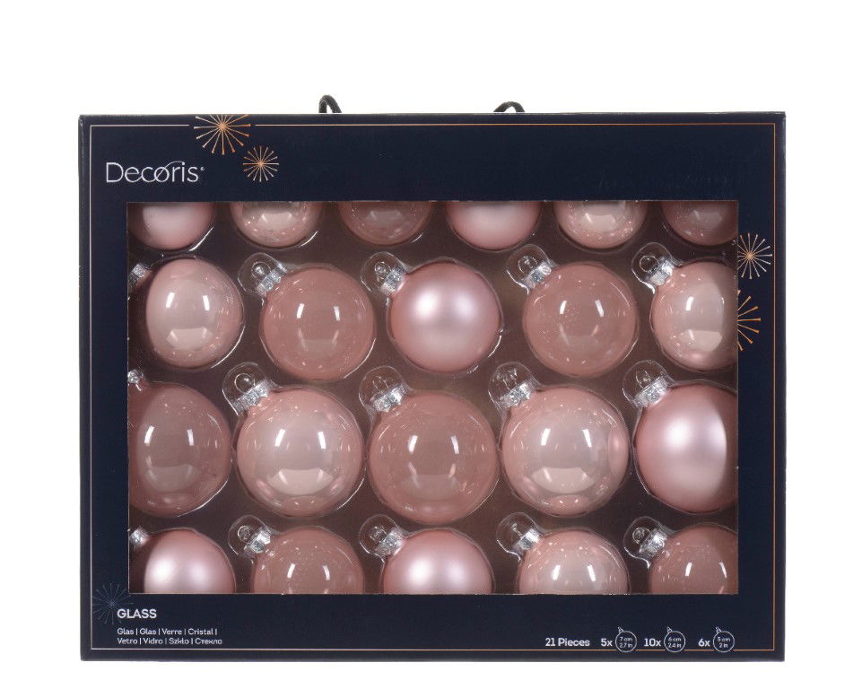 Decoris Kerstbal glas d7 cm prz ass 21st kerst - 