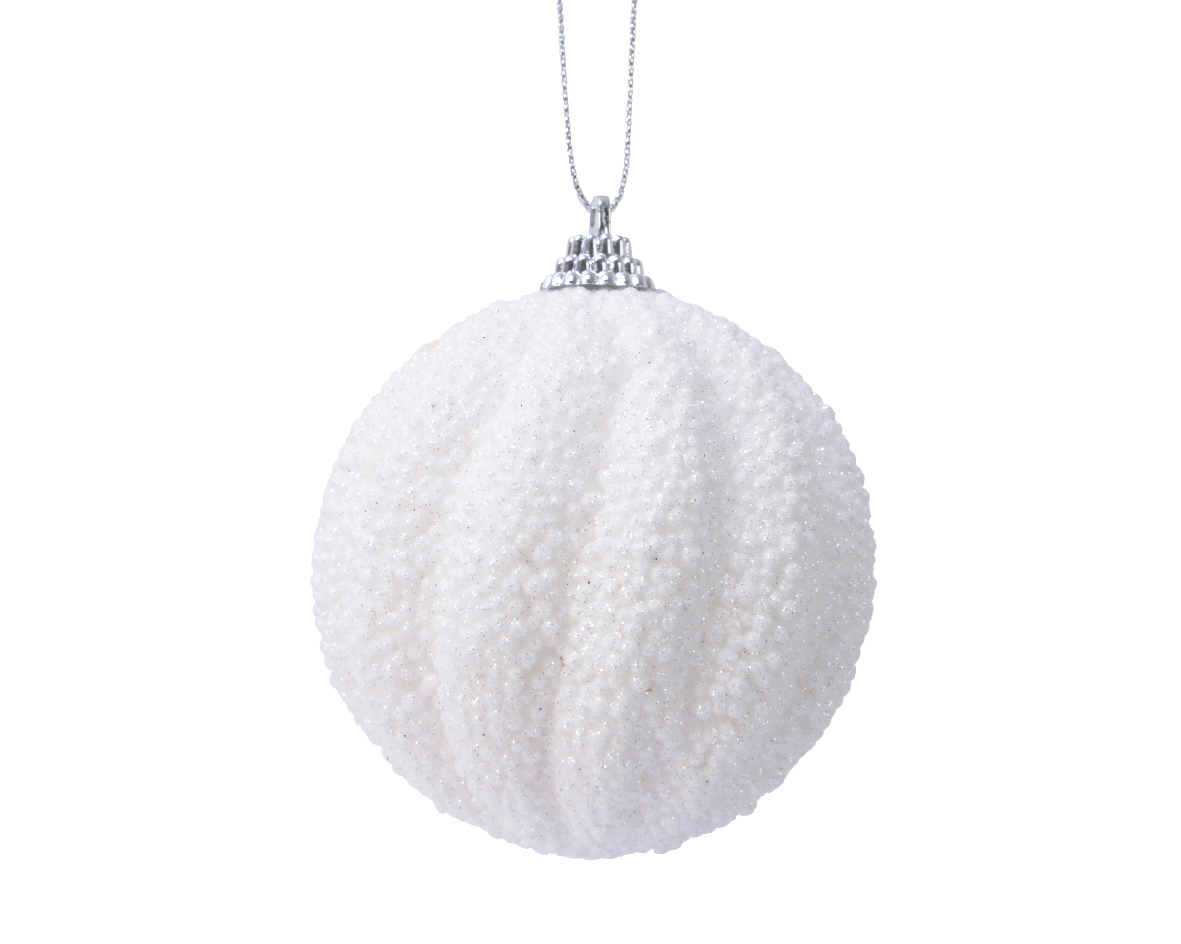 Ksd Kerstbal foam d8cm winterwit - 