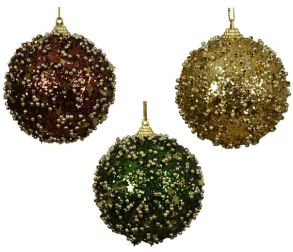 Decoris Kerstbal foam d8 cm a3 C - 