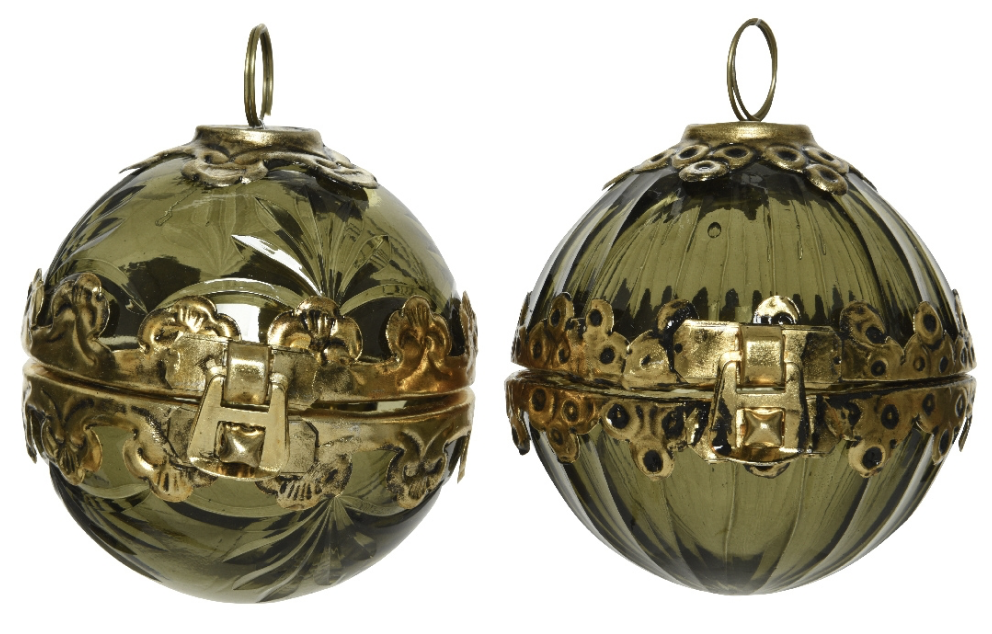 Decoris Kerstbal glas d9 cm groen a2 - 