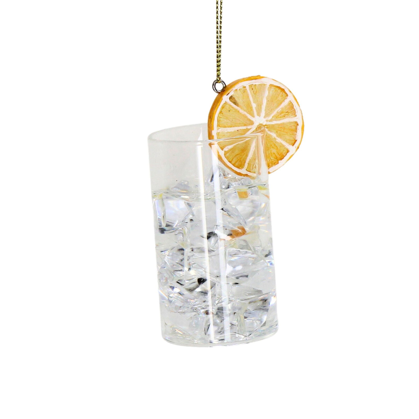 Hd collection Ornament kerstbal Cocktail Gin Tonic Glas Helder 9 cm - 