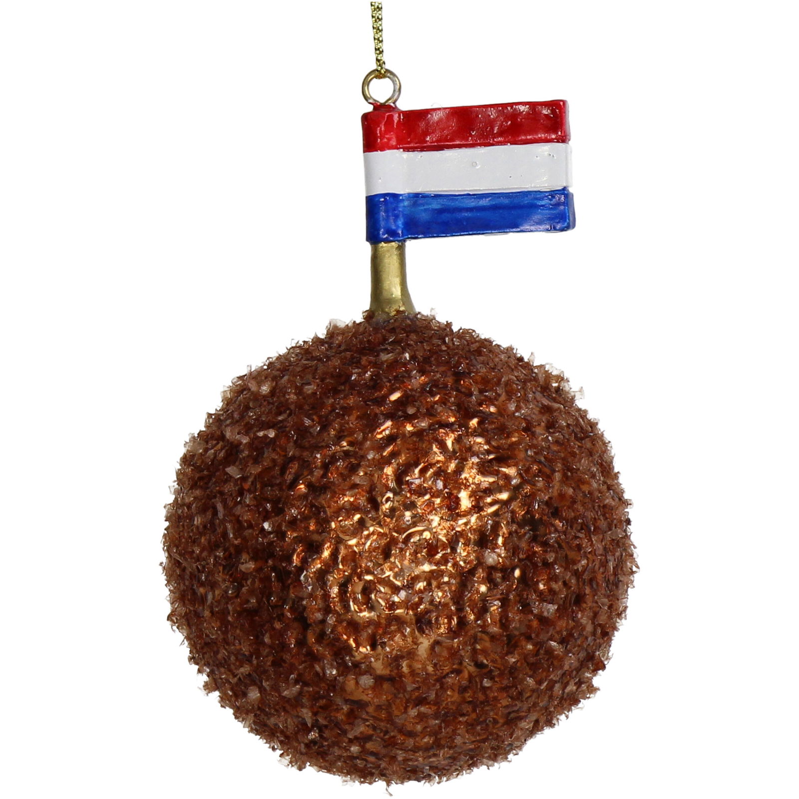 Hd collection Ornament kerstbal Bitterbal glas bruin 9 cm - 
