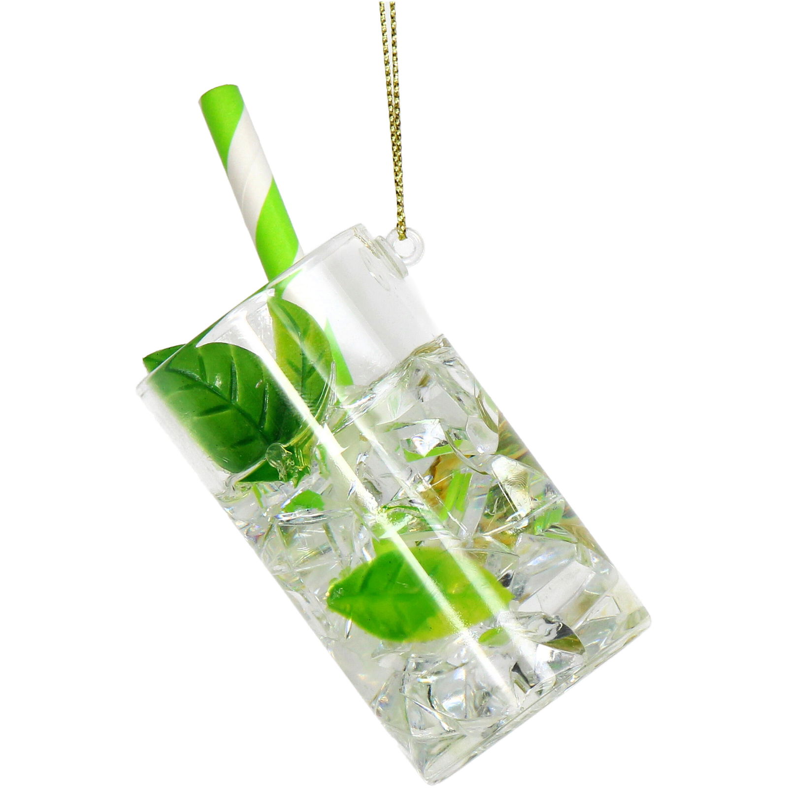 Hd collection Ornament kerstbal Cocktail Mojito glas Helder 9 cm - 