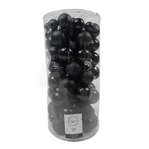 Decoris Kerstballen mix 100 stuks zwart Kerst - 