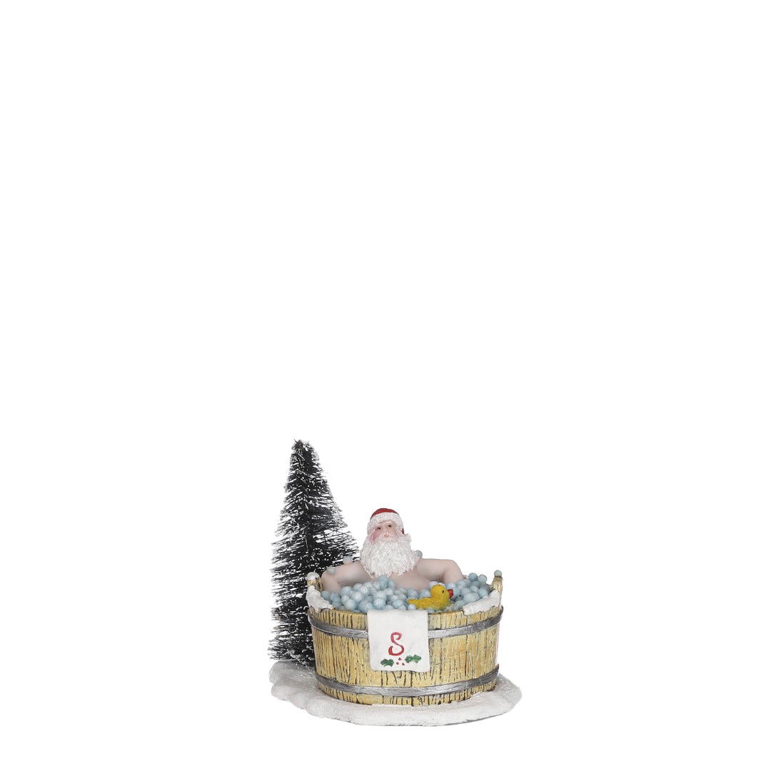 Luville Santa in hot tub - l9xw6,5xh6,5cm - 