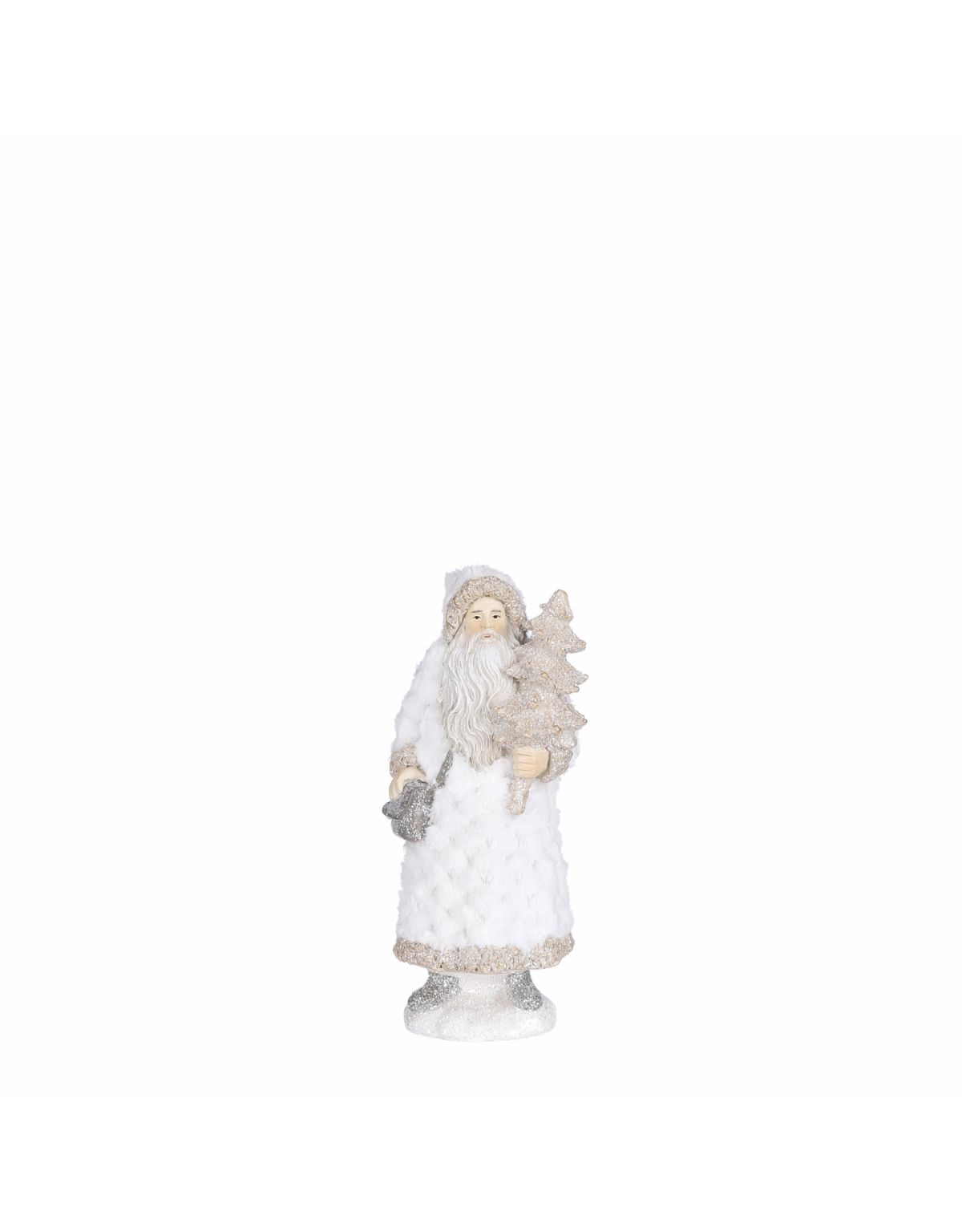 Christmas house Kerstman l9b9h21 cm wit - 
