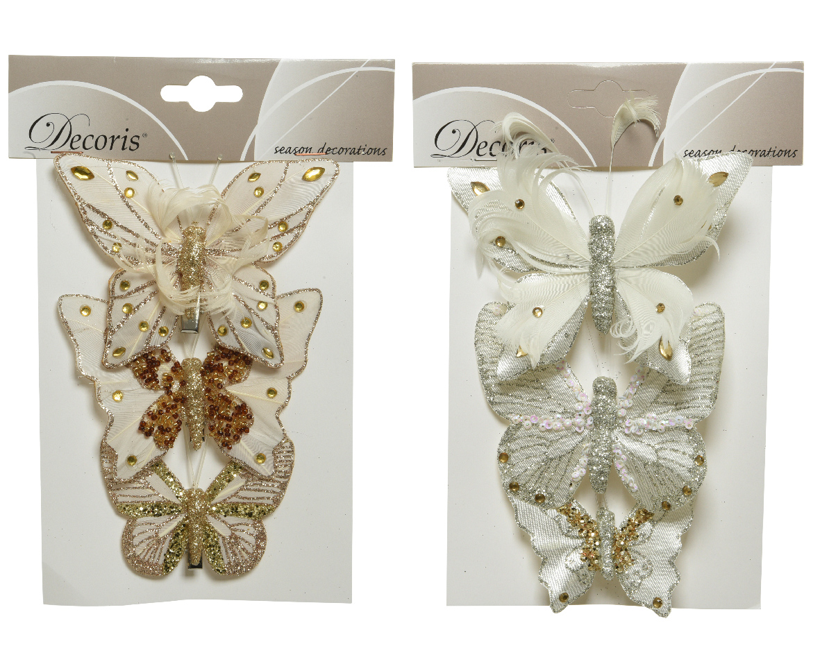 Decoris Vlinder veer l.5b8h12c ivoor a2 3st - 