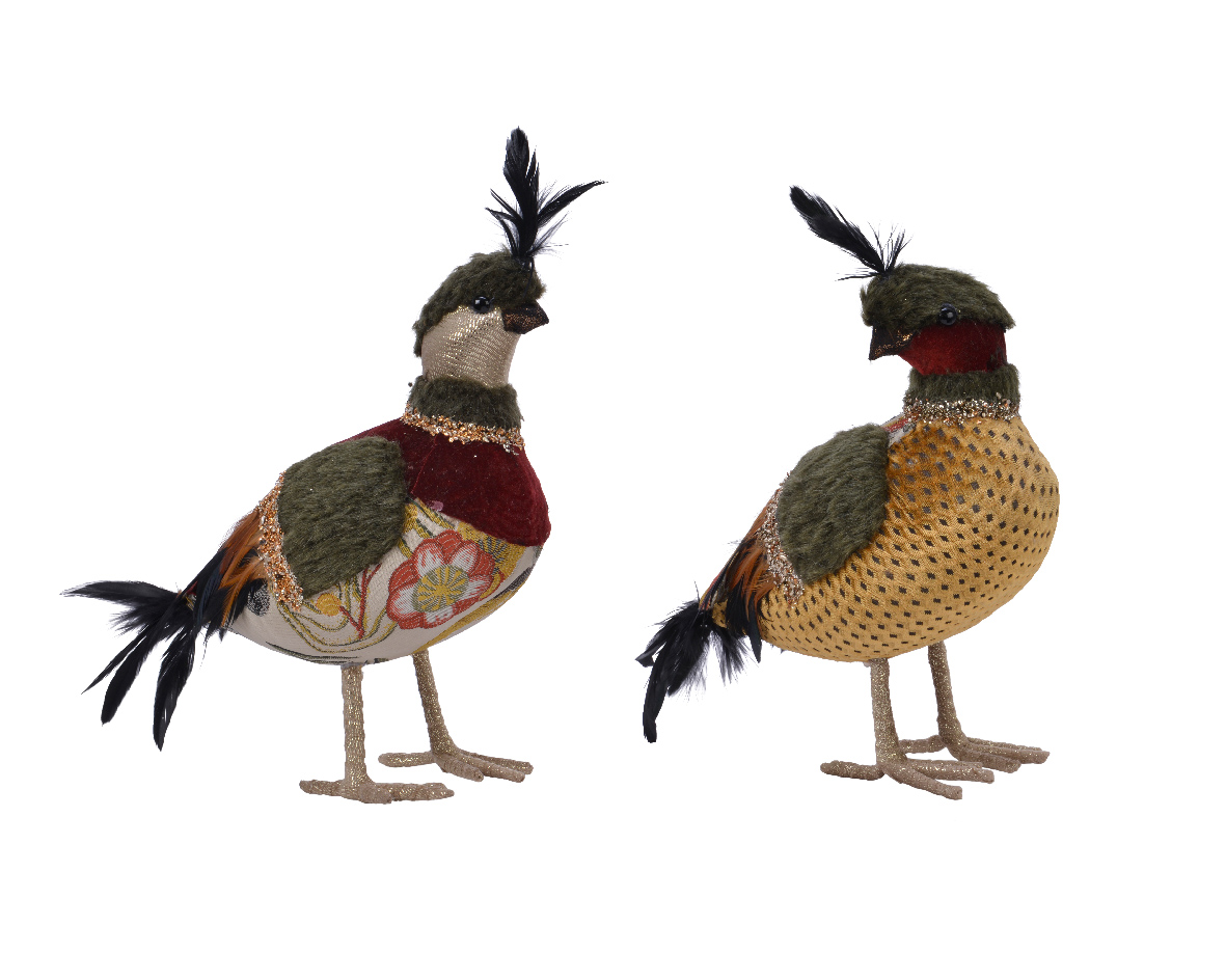 Decoris Vogel pes fluweel l15b23h29 cm a2 - 