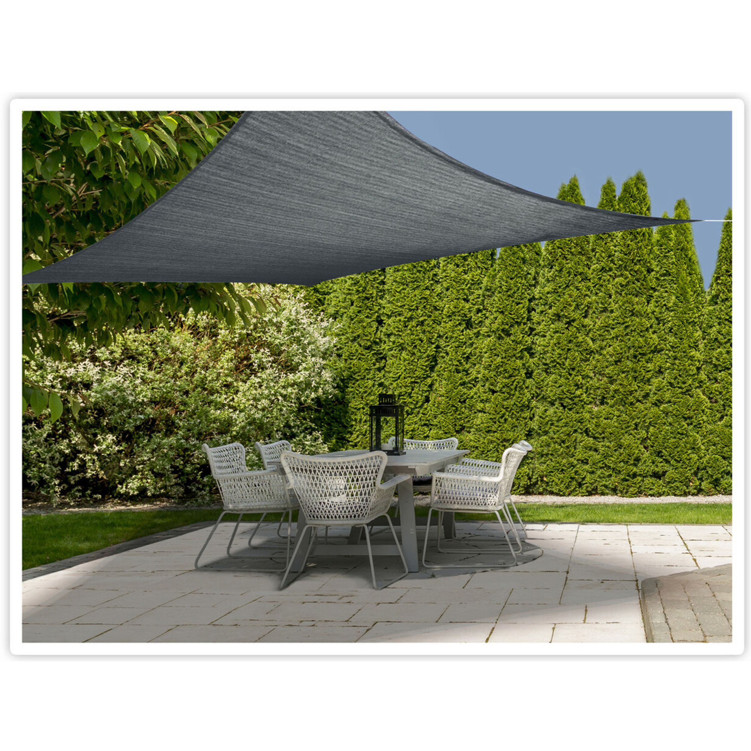 Merkloos Schaduwdoek/zonnescherm driehoek - Set van 2x stuks - antraciet - 3 x 3 x 3 meter - Terras/tuin zonw -