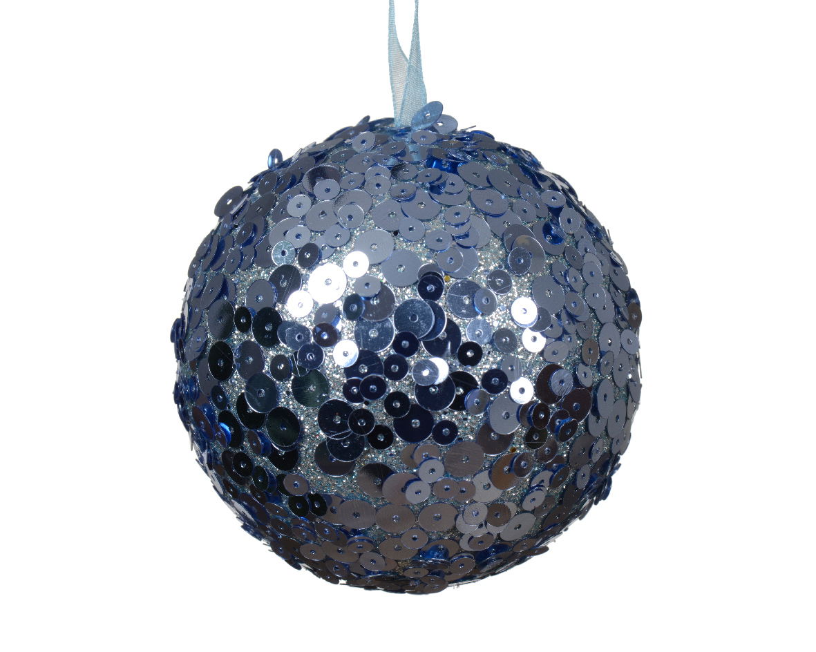 Decoris Kerstbal foam d8 cm ijsblauw - 