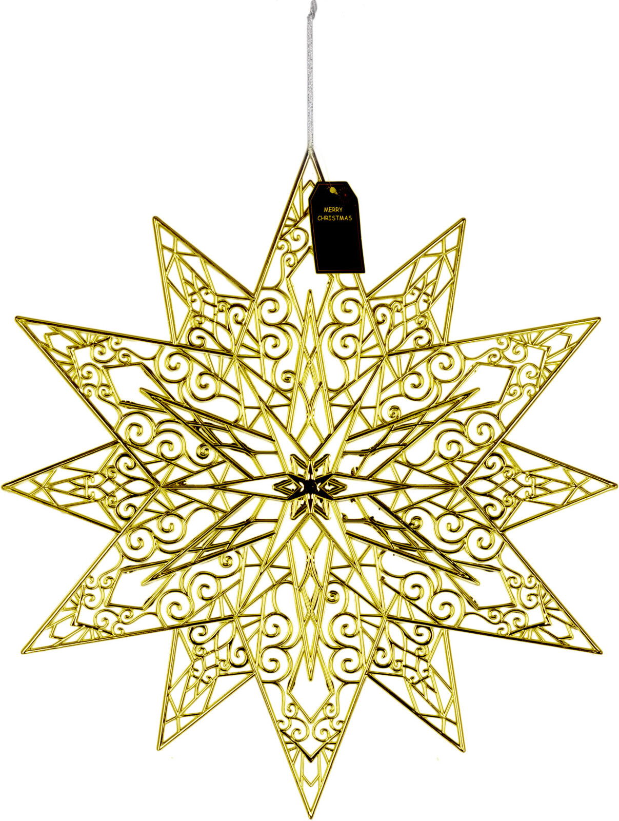 Nampook Sneeuwvlok hangdeco 50 cm goud kerstversiering - 