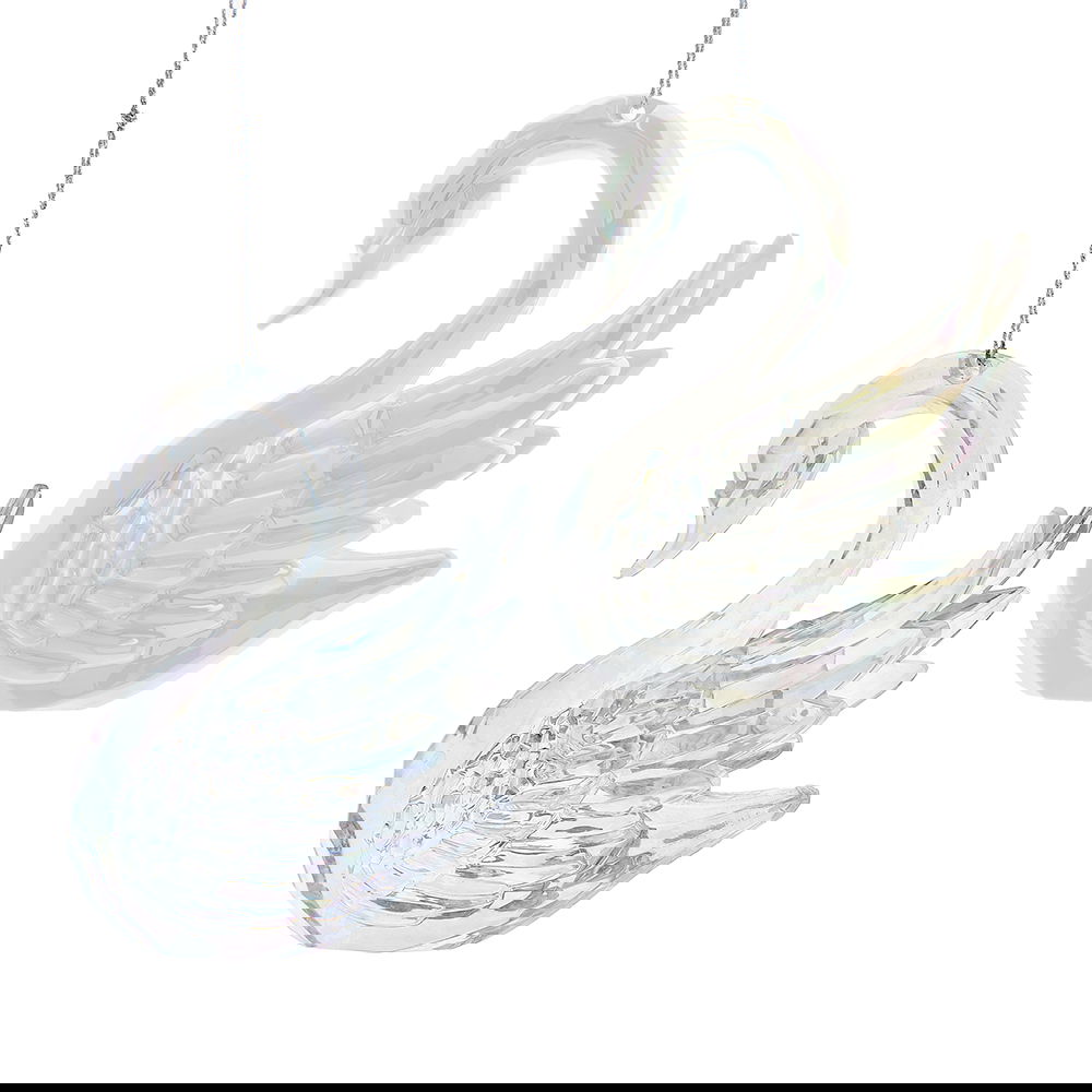 Kurt s adler 4 inch Acrylic Opalescent White & Clear Swan Orns 2/Asstd. 5x5x10 cm kerstornament - 