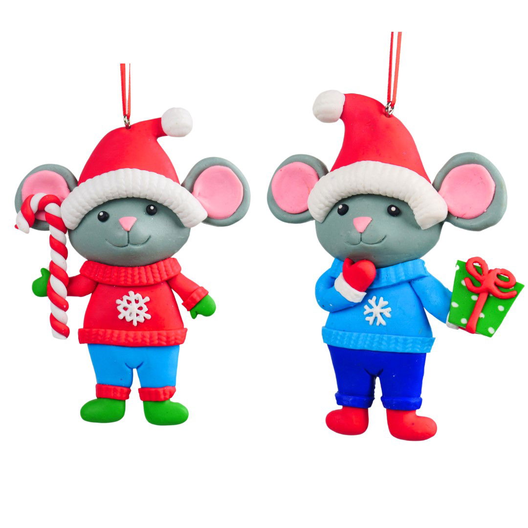 Kurt s adler 4.5 inch Clay Dough Mice Orna X 2. 5x5x10 cm kerstornament - 