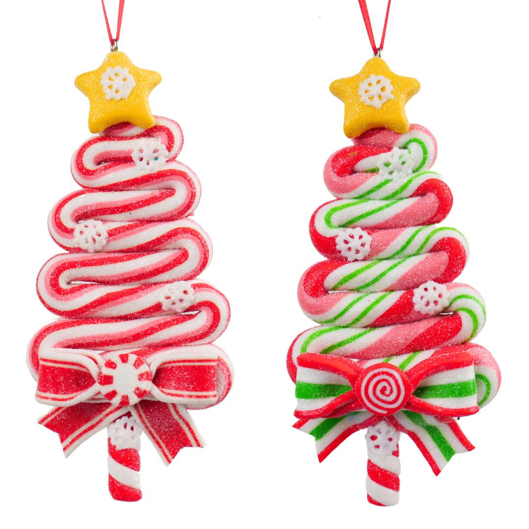 Kurt s adler 5.25 inch H Clay Dough Tree Shape Lollipop Orna X 2. 5x5x10 cm kerstornament - 