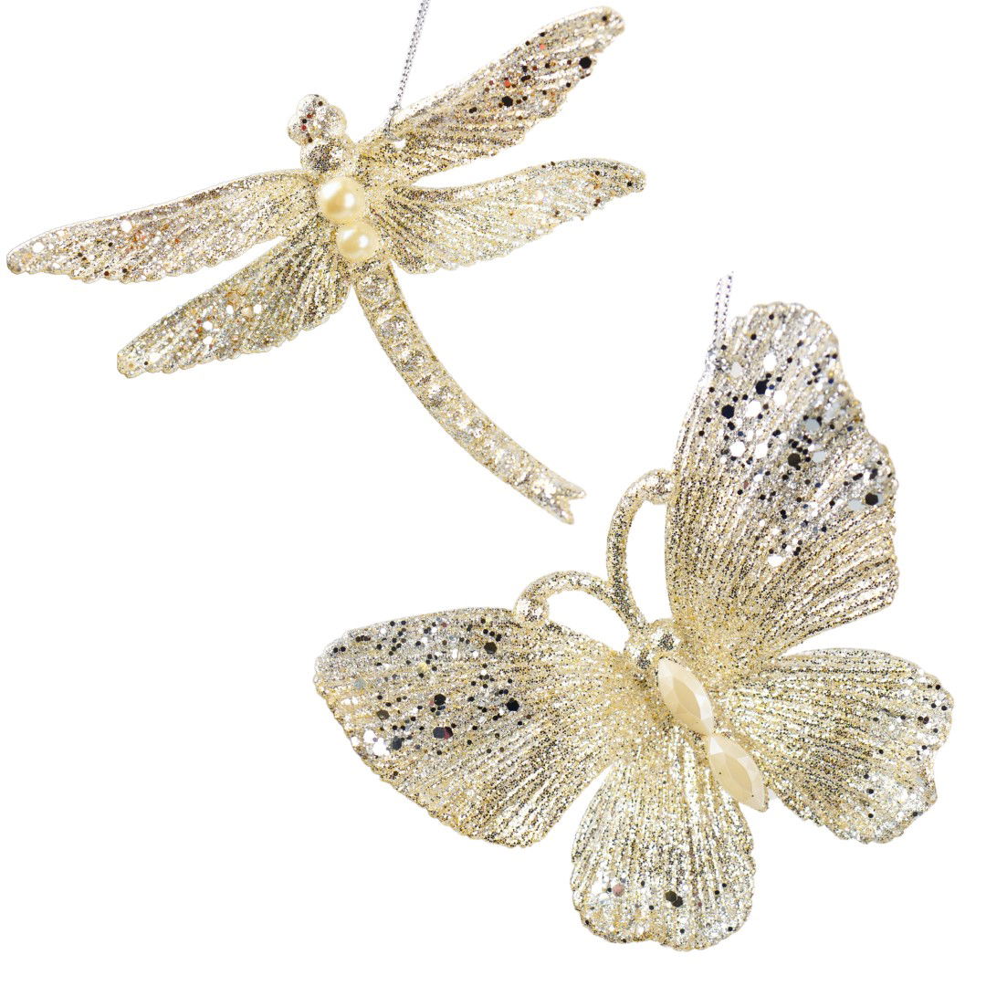 Kurt s adler 4.2 inch Butterfly / Dragonfly Orna X 2 5x5x10 cm kerstornament - 