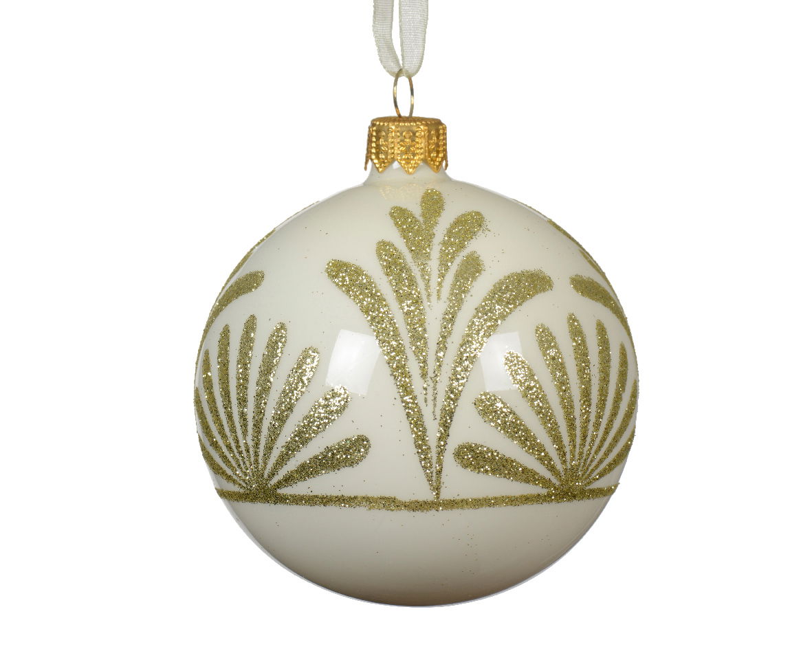 Decoris Kerstballen glas d8 cm wolwit X - 