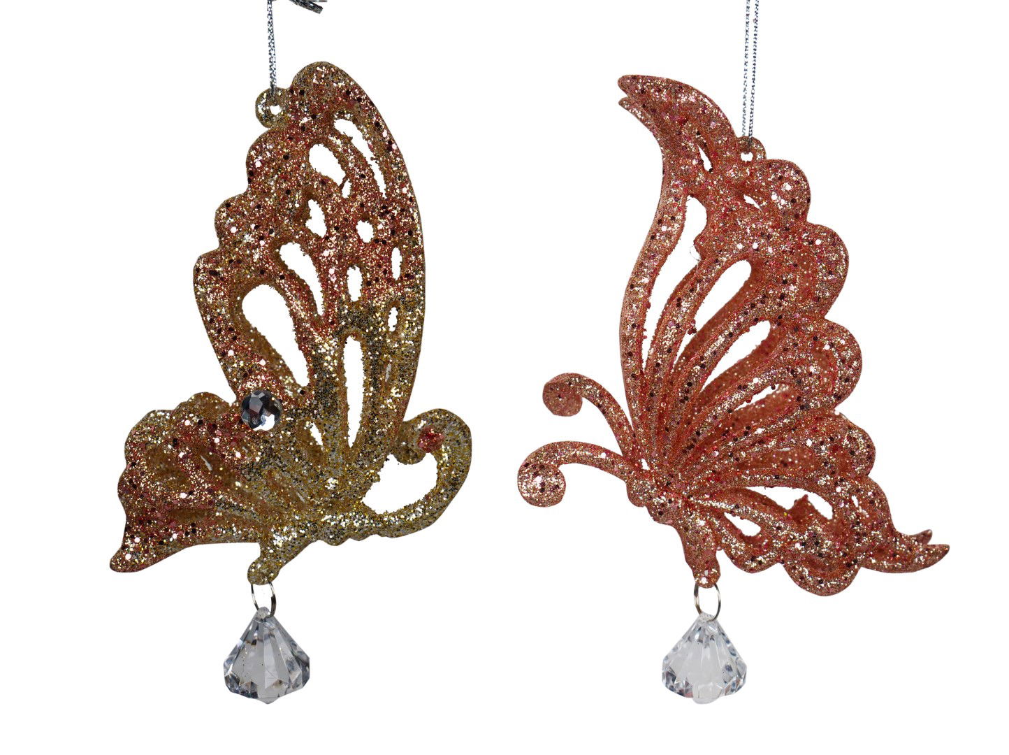 Kurt s adler Acrylic Rosegold Butterfly 2/A 5x5x10 cm kerstornament - 