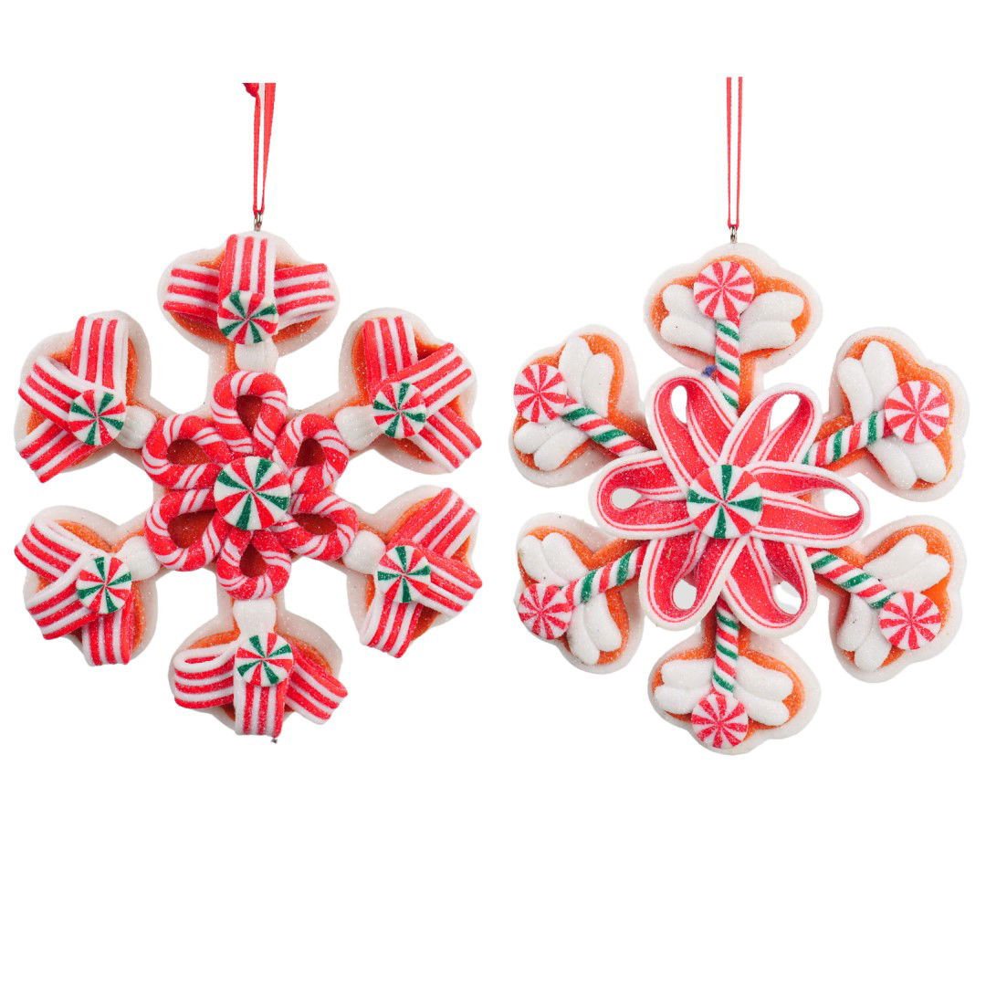 Kurt s adler 4.5 inch H Clay Dough Candy Snowflake Orna X 2. 5x5x10 cm kerstornament - 