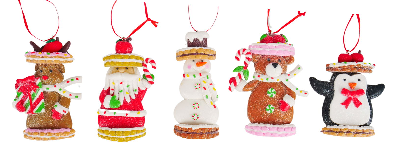 Kurt s adler 3.5 inch -4.125 inch H Clay Dough Santa/ Snowman/ Animal W/ Cookie Orn 5x5x10 cm kerstornament - 