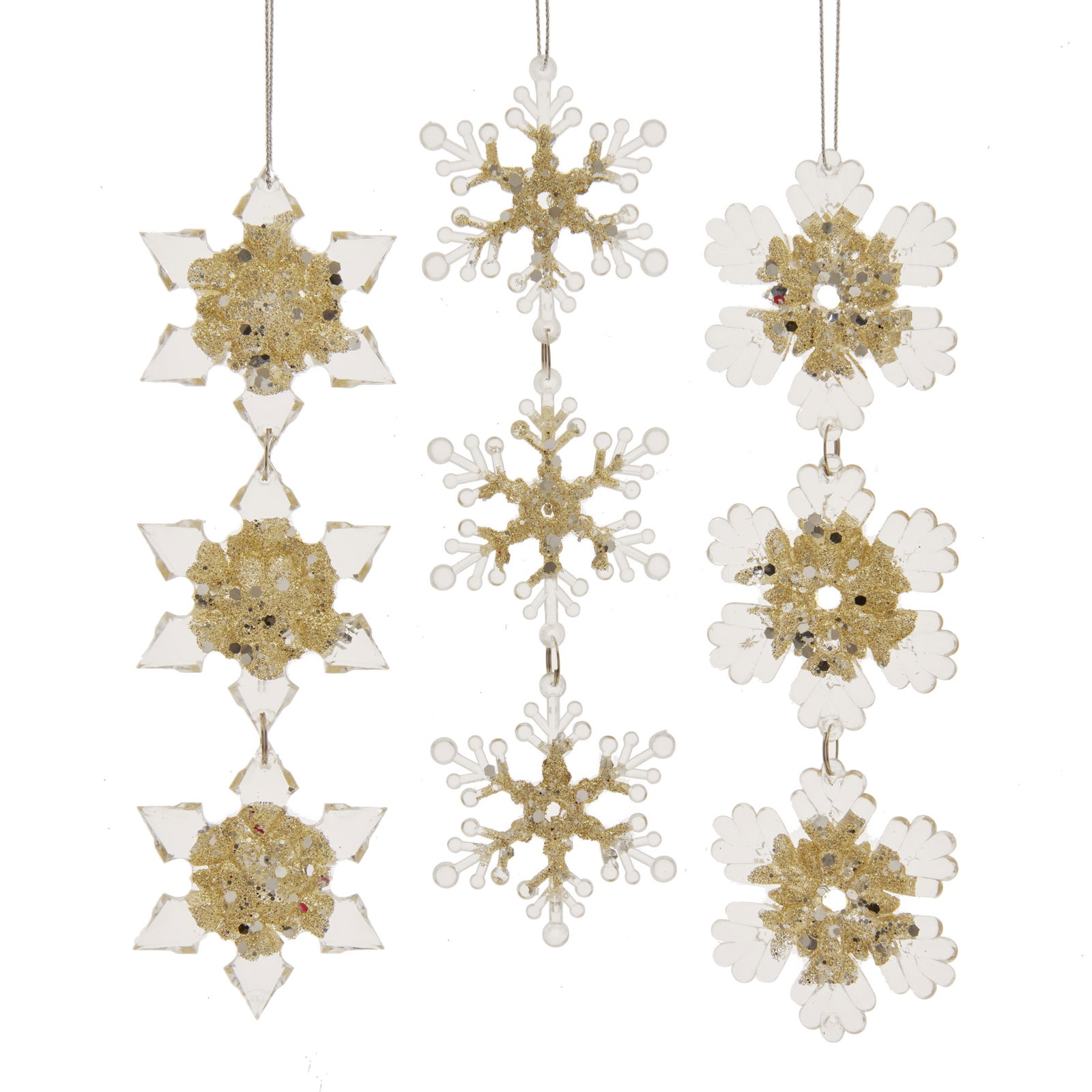Kurt s adler 6.5 inch Plastic Reindeer W/Platinum Gli 17,78x2,54x2,032 cm kerstornament - 