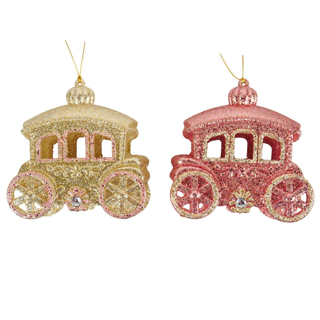 Kurt s adler 4.3 inch Pumpkin Cart Orna X 2. 5x5x10 cm kerstornament - 