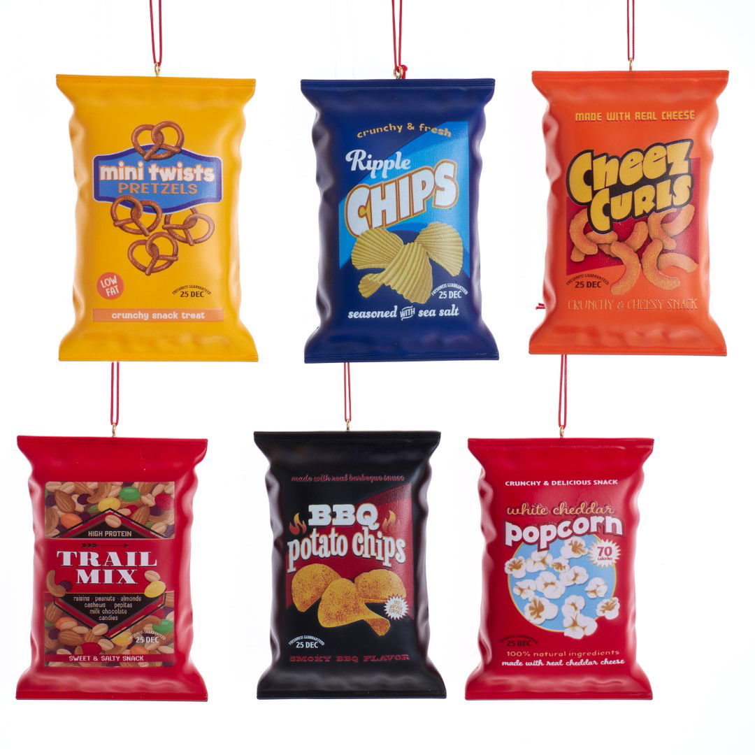 Kurt s adler 4.25 inch Plastic Snack Bag Orn 6/Asstd 10,922x6,604x2,032 cm kerstornament - 