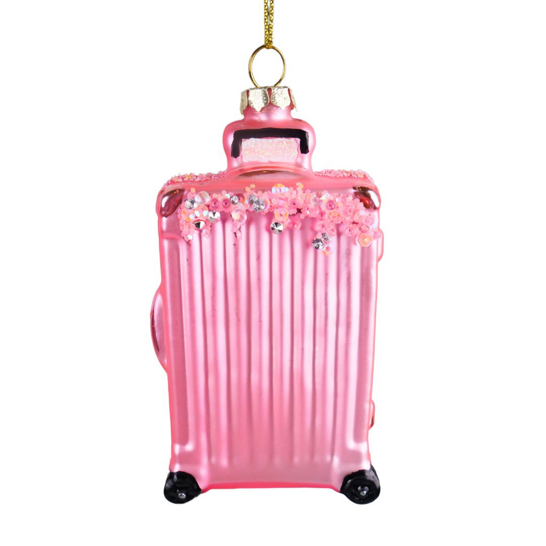 Kurt s adler 4 inch Glass Suitcase Orn. 5,715x3,429x10,16 cm kerstornament - 