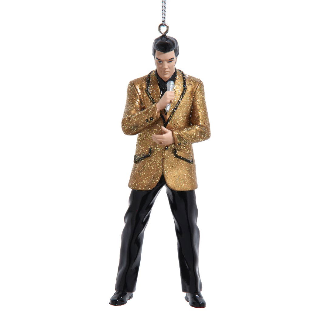 Kurt s adler Elvis In Gold Jacket Blow Mold Orn 5x5x10 cm kerstornament - 