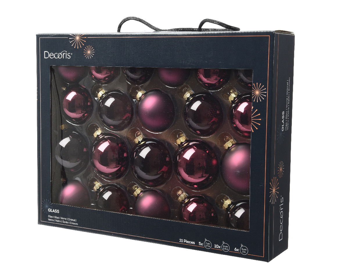 Decoris Kerstbal glas d7 cm d.mv 21st - 