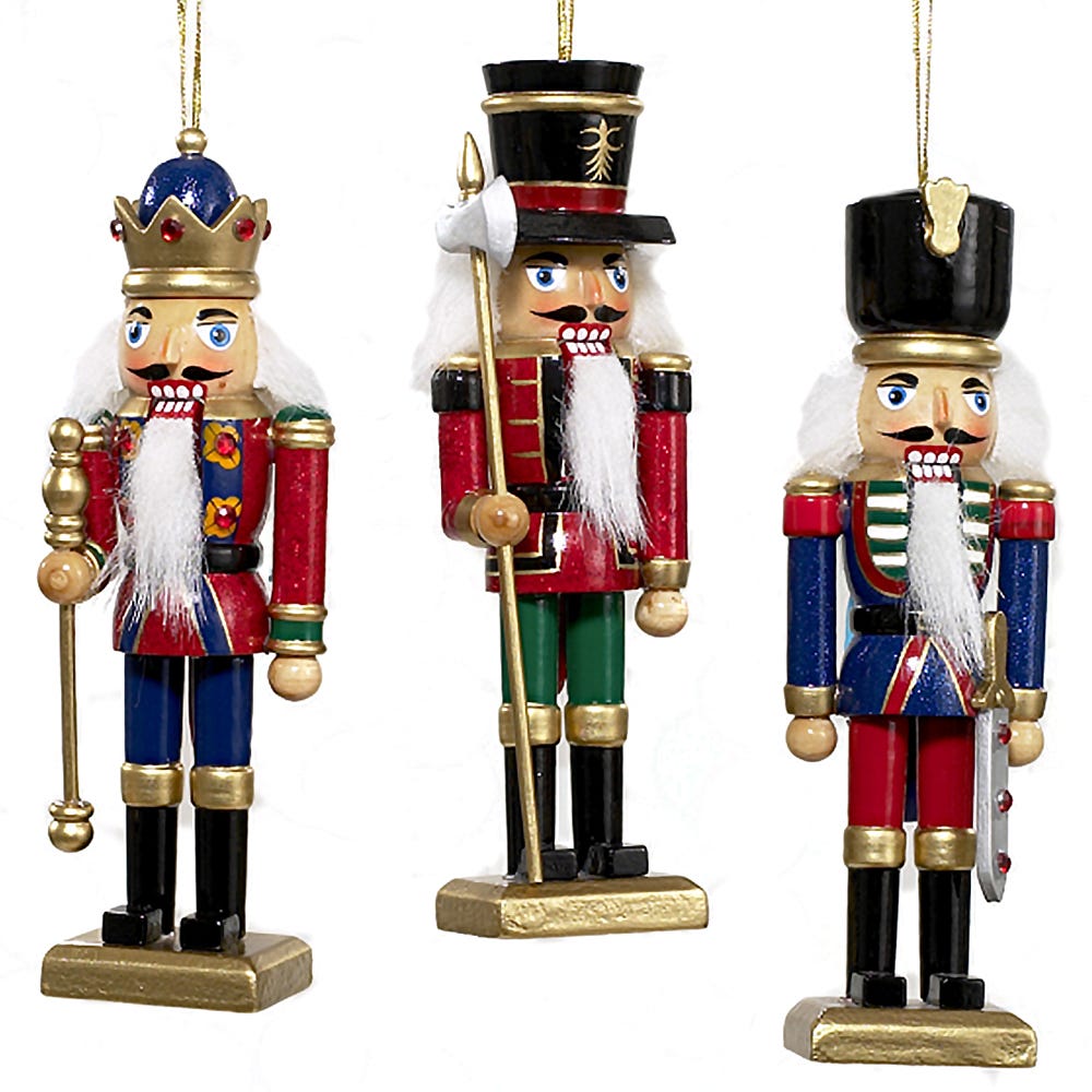Kurt s adler 5 inch Wooden Nutcracker Orn 3/Asstd. 14,224x4,064x2,54 cm kerstornament - 