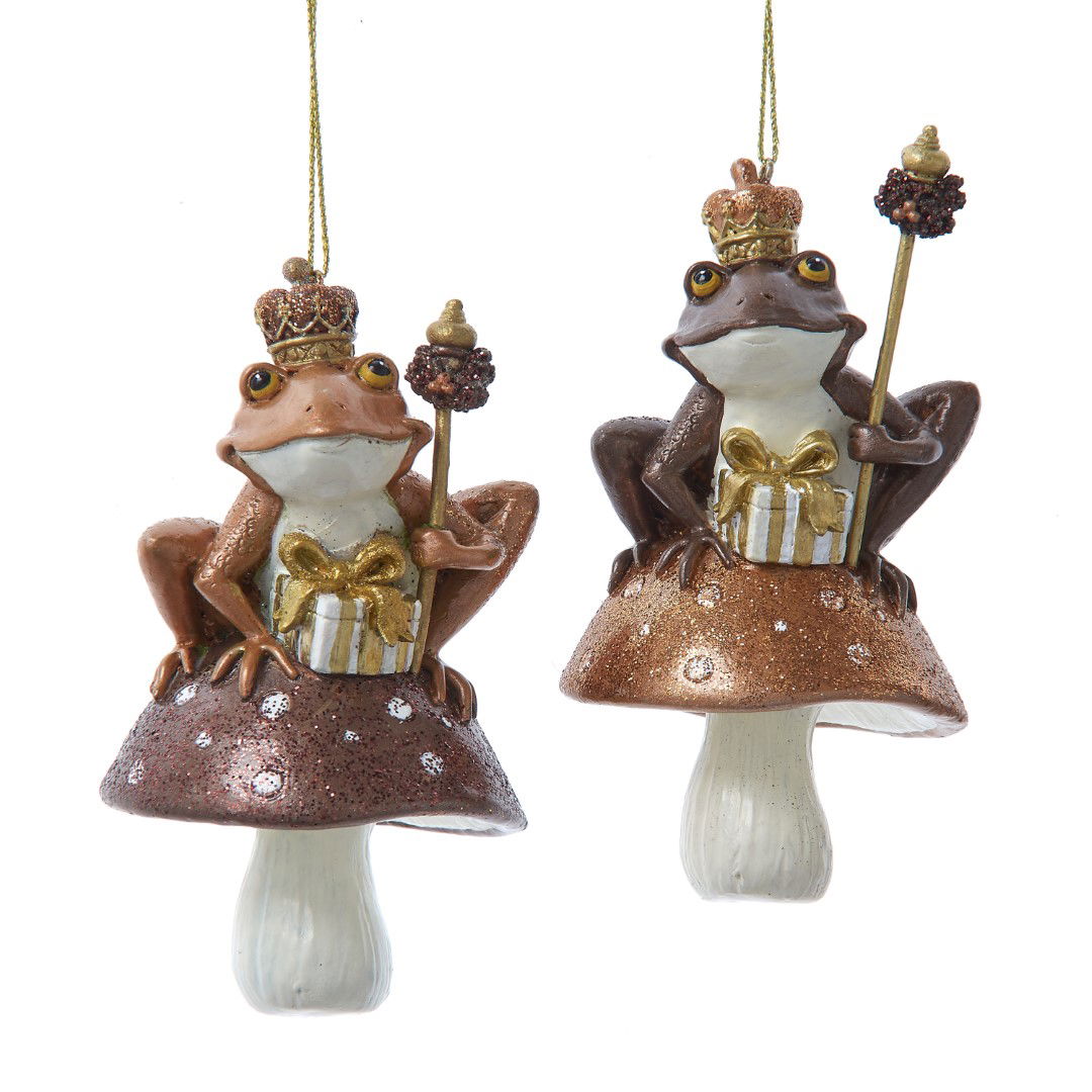 Kurt s adler 4 inch Resin Enchanted Forest Frog Orn 2/Asstd. 5,08x5,08x10,16 cm kerstornament - 