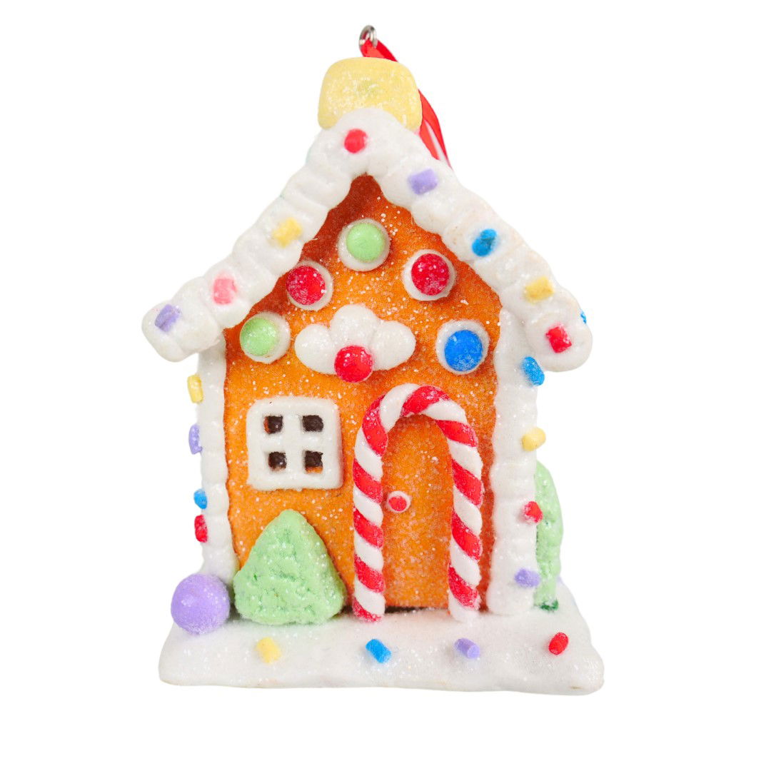 Kurt s adler 3.6 inch H Clay Dough Gingerbread House Orna. 5x5x10 cm kerstornament - 