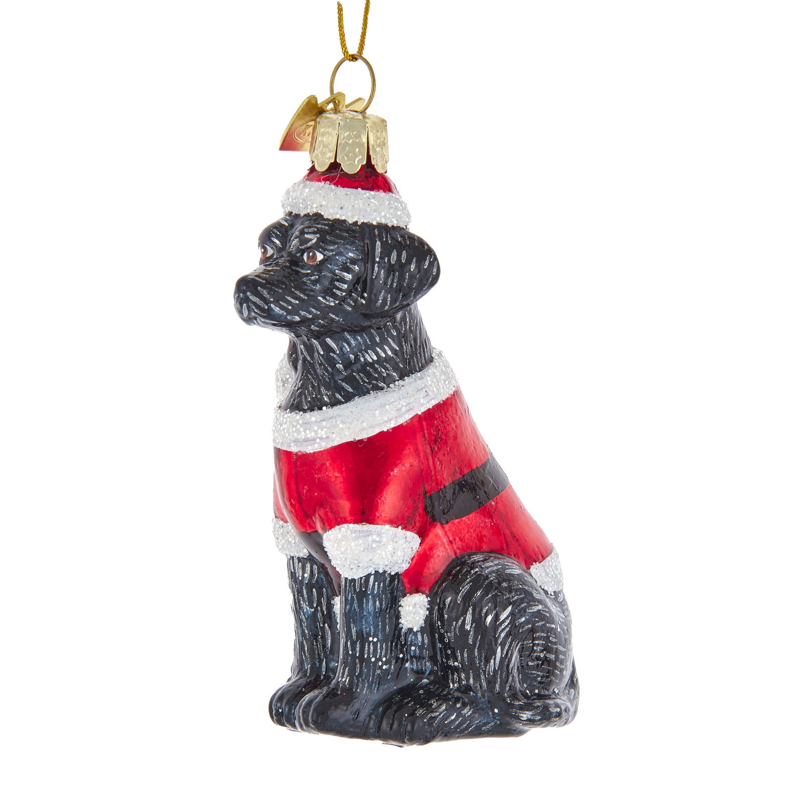 Kurt s adler 3-3.5 inch Noble Gems Glass Dog W/Santa 10,922x7,112x7,62 cm kerstornament - 