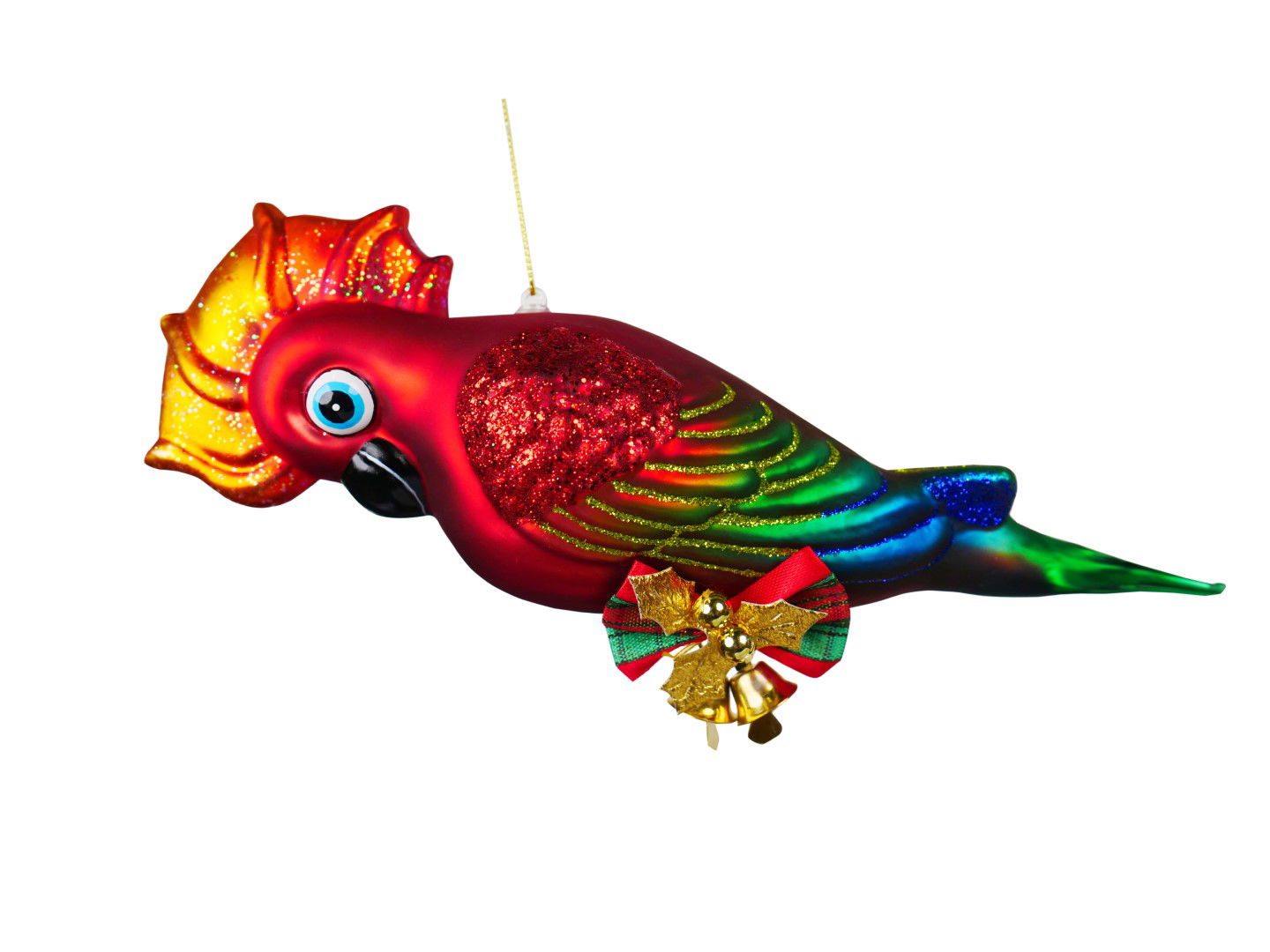 Kurt s adler Glass Red Cockatoo Ornament 5x5x10 cm kerstornament - 