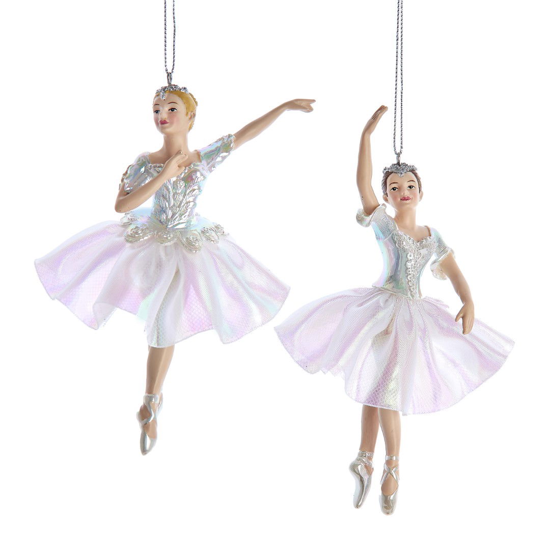 Kurt s adler 6.5 inch Resin Opalescent Ballerina Orn 2/Asstd 5,715x5,08x16,51 cm kerstornament - 
