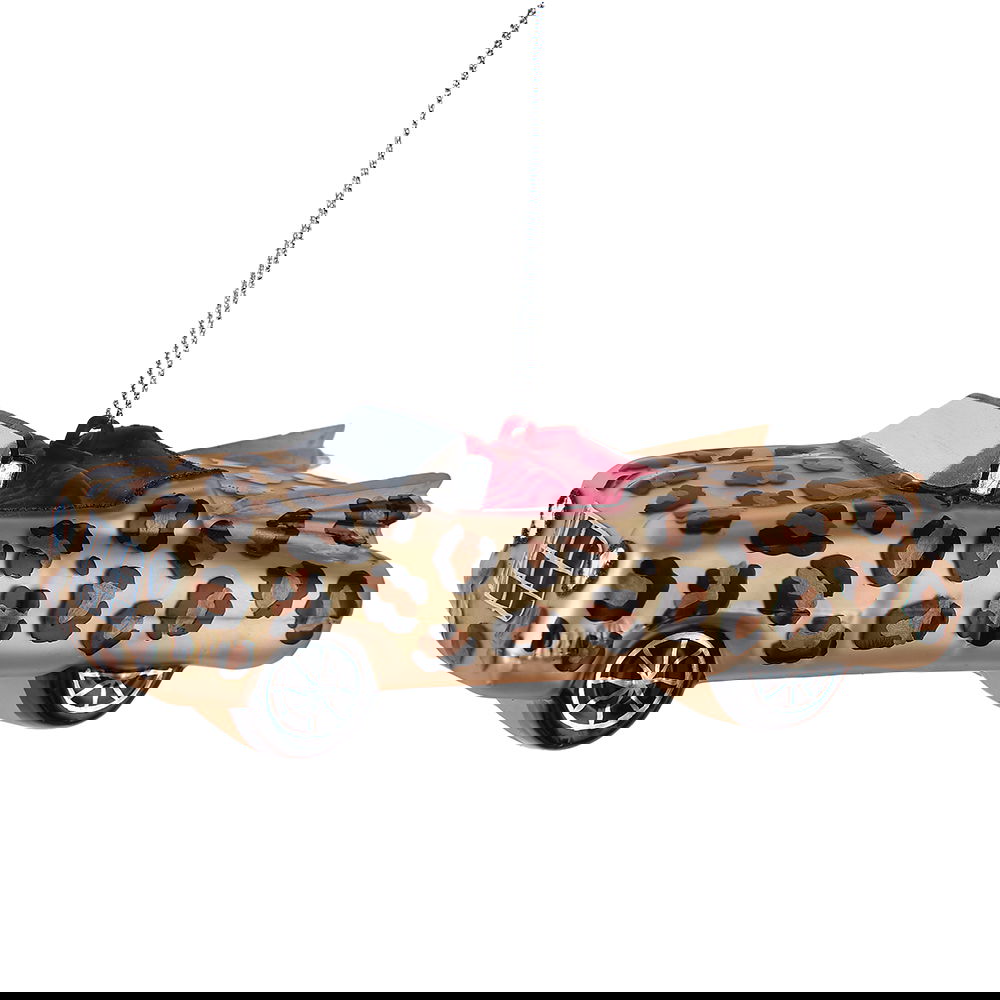 Kurt s adler 5 inch Leopard Print Glass Car Orn 12,7x5,715x4,445 cm kerstornament - 