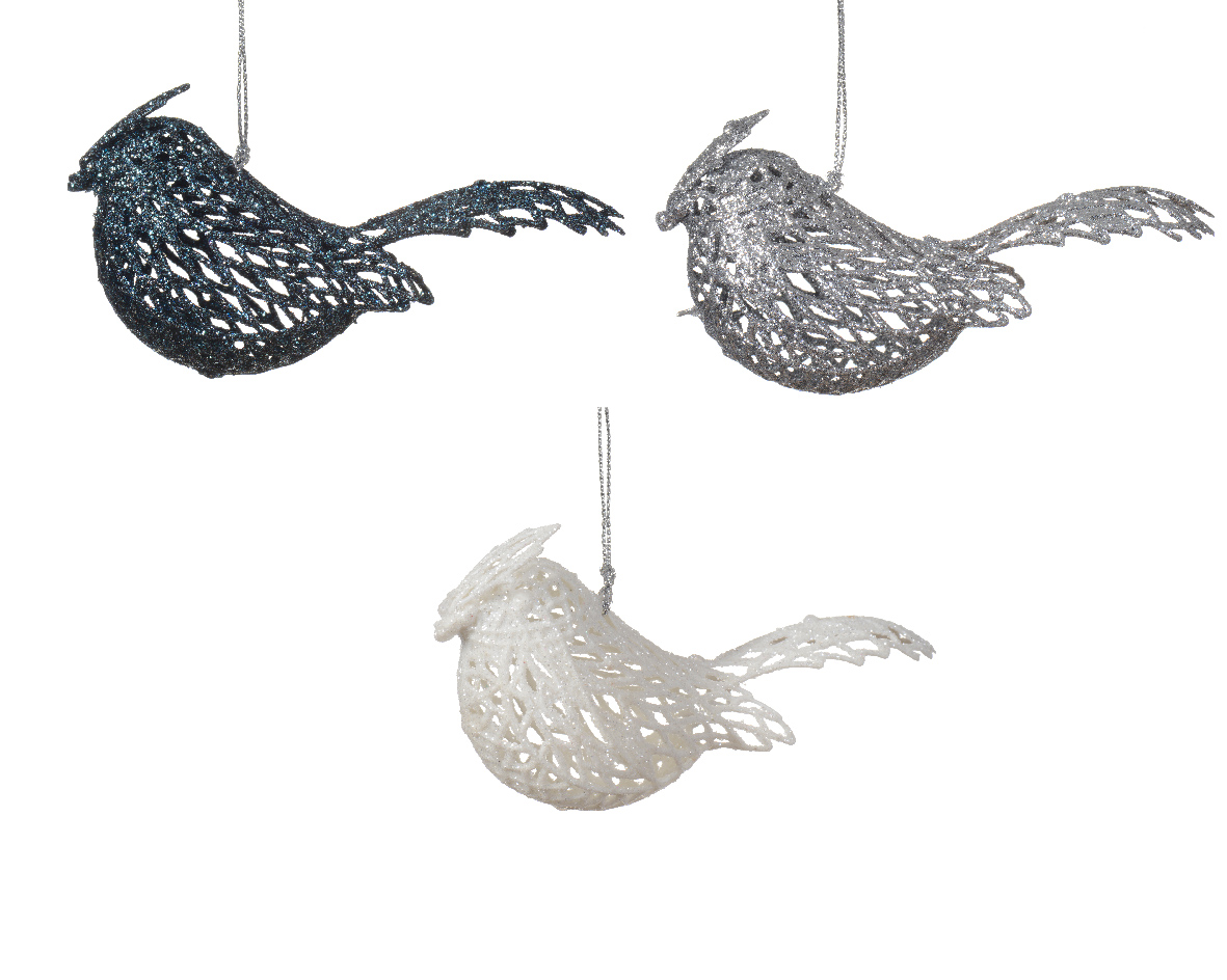 Decoris Vogel plastic l4b11h4 cm a3 IV kerst - 