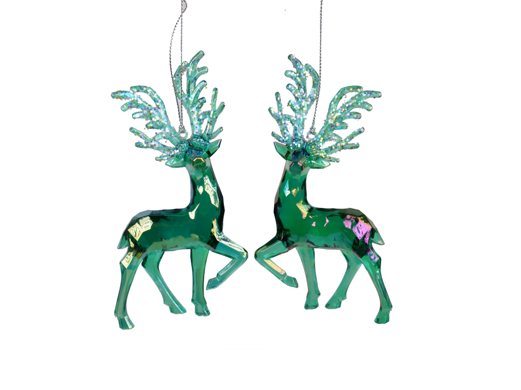 Kurt s adler Orn.plc hert blauw/groen l14cm - 